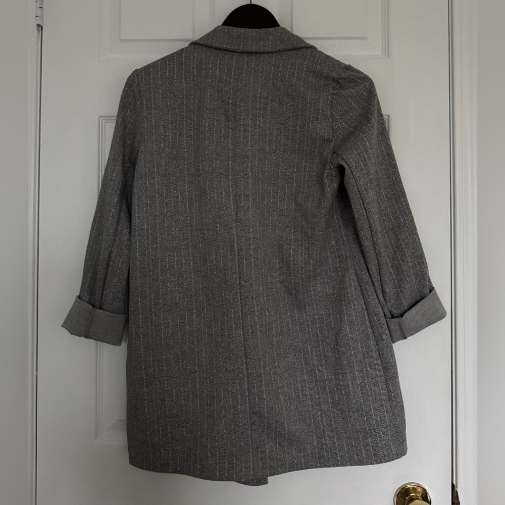 Dynamite Gray Pinstripe Double-Breasted Blazer Jacket - Picture 2 of 2